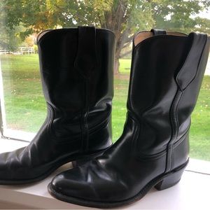 Frye Black Leather Western Riding Boot